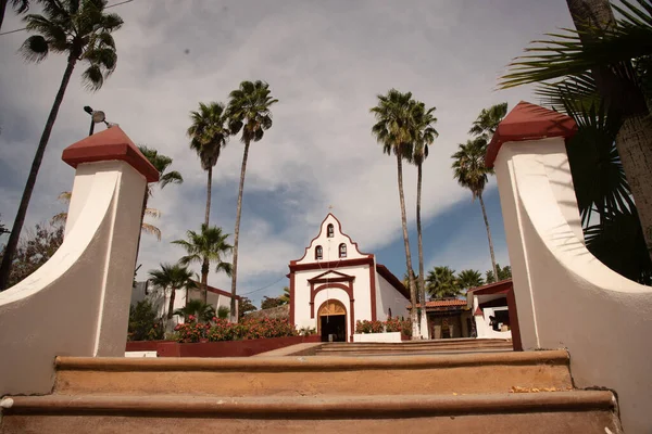 Kirche Miraflores Malerische Mexikanische Stadt Der Gemeinde Los Cabos — Stockfoto