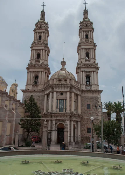 Iglesia Principal Ciudad Mexicana Tepatitlan Morelos Jalisco Gran Angular — Foto de Stock