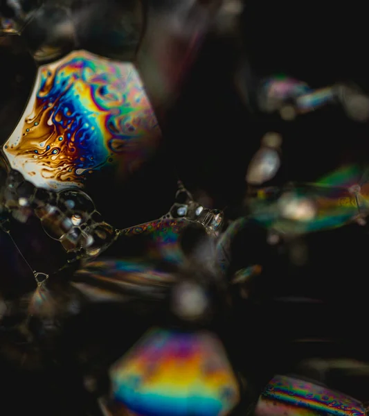 Fotografía Macro Textura Las Burbujas Siembra Fondo Negro —  Fotos de Stock