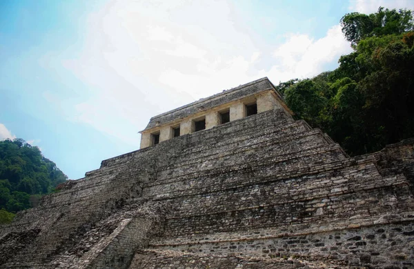 Chrám Nápisů Palenque Archeologické Mayské Zříceniny Mexiku — Stock fotografie