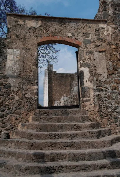 Starý Náboženský Chrám Kostel Tlayacaponsku Morelos Mexické Město — Stock fotografie