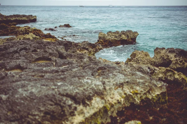 Rotsachtige Kust Mexicaans Caribisch Eiland — Stockfoto