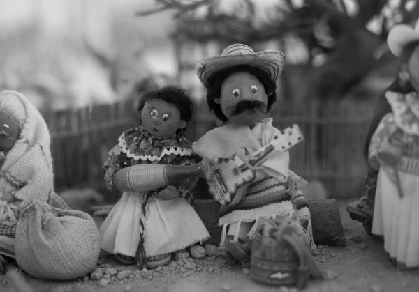 Tequisquiapan Queretaro Mexico Puppetry Toys Couple Man Woman Costumes Black — Foto de Stock