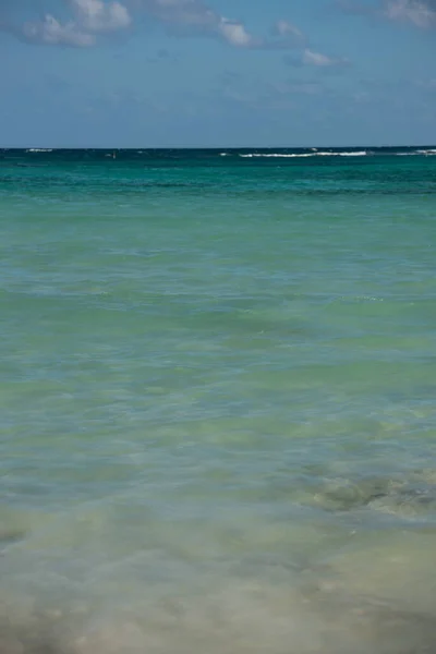 Agua Marina Verde Del Caribe Mexicano Akumal — Foto de Stock