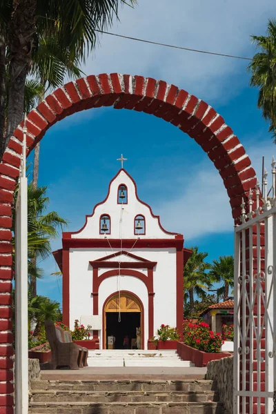 Iglesia Miraflores Pintoresco Pueblo Mexicano Ubicado Municipio Los Cabos — Foto de Stock