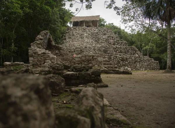 Piramit Coba Arkeolojik Kalıntıları Maya Kültür Sitesi Quintana Roo Meksika — Stok fotoğraf