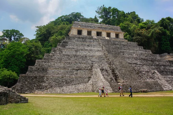 Templo Inscrições Conceito Morte Mayan Palenque Ruínas Site Mayan Arqueológico — Fotografia de Stock