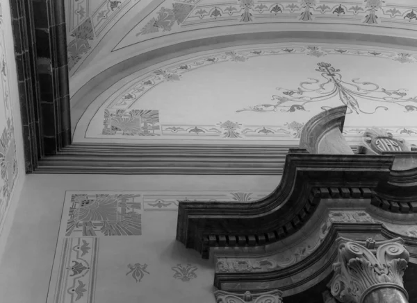 Black White Interior Details Cathedral Tequisquiapan Town Mexico — 스톡 사진