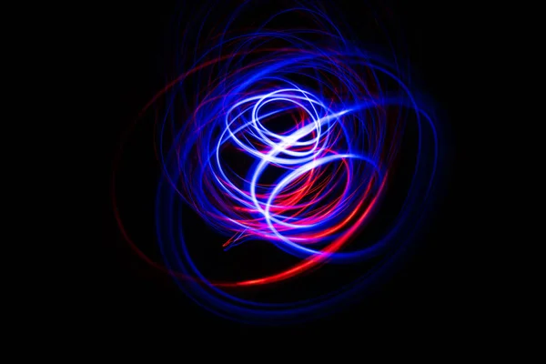 Abstract light painting portrait, blue and red