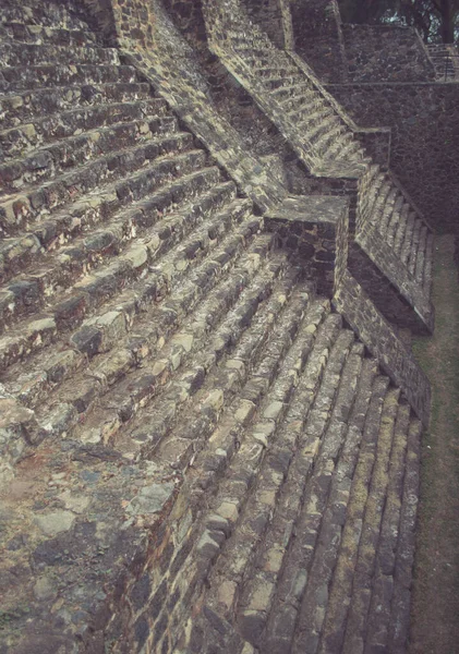Schody Piramidowe Teopanzolco Postclassic Period Archeologiczny Aztec Ruiny Cuernavaca Morelos — Zdjęcie stockowe