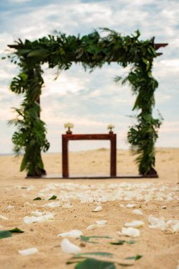 Plaj düğün kemeri inşaatı 