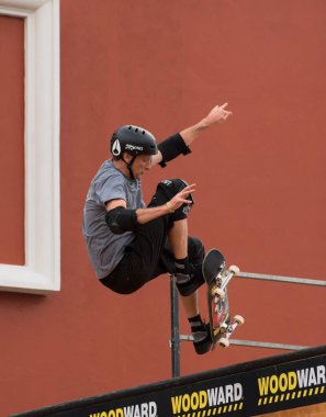 Playa del Carmen, Cancun, Riviera Maya, Quintana Roo Mexico, 21 Ekim 2017 Woodward Riviera Maya Büyük Açılışı, Tony Hawk