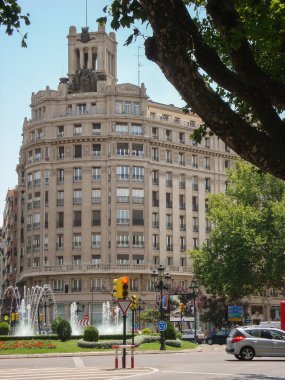 İspanya, Zaragoza Plaza Espana, sokak fotoğrafı.