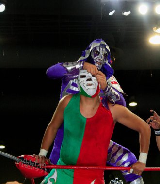 Mexico City, CDMX 2014 Lucha libre, güreş ve maskeler, ulusal spor 