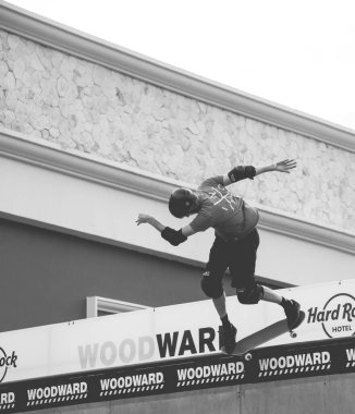 Playa del Carmen, Cancun, Riviera Maya, Quintana Roo Mexico, 21 Ekim 2017 Woodward Riviera Maya Büyük Açılışı, Tony Hawk