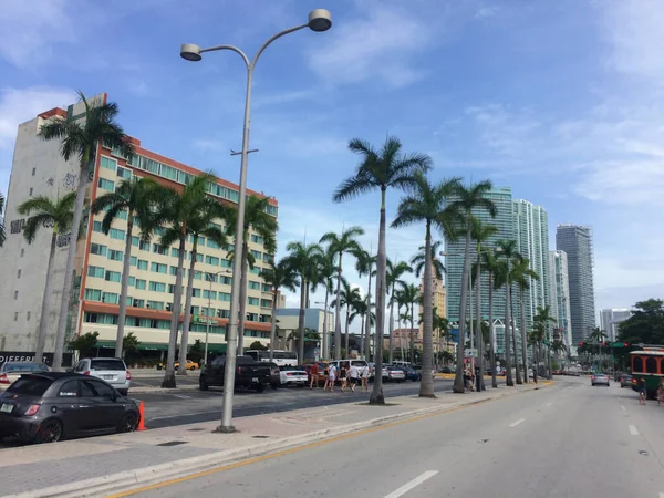 Майами Флорида Является Крупным Туристическим Центром Иностранных Туристов Занимая Второе — стоковое фото