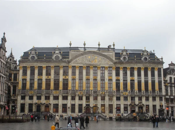 Bryssel Belgien Grand Place Byggnaden Promenader — Stockfoto