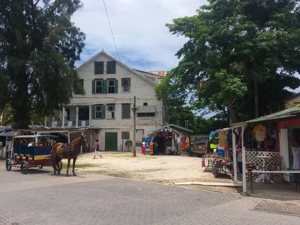 Ciudad Belice Foto Calle Con Gente — Foto de Stock