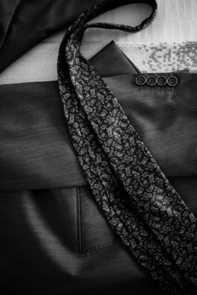 Κοντινό Πλάνο Του Gentleman Γαμήλια Στολή Γραβάτα Κοστούμι — Φωτογραφία Αρχείου