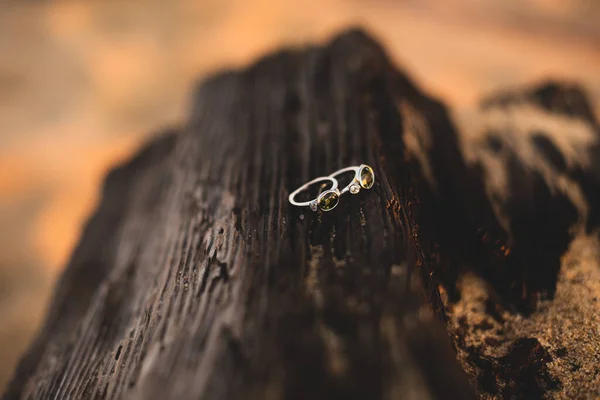 결혼반지는 착용자가 했음을 알리는 손가락 반지이다 — 스톡 사진