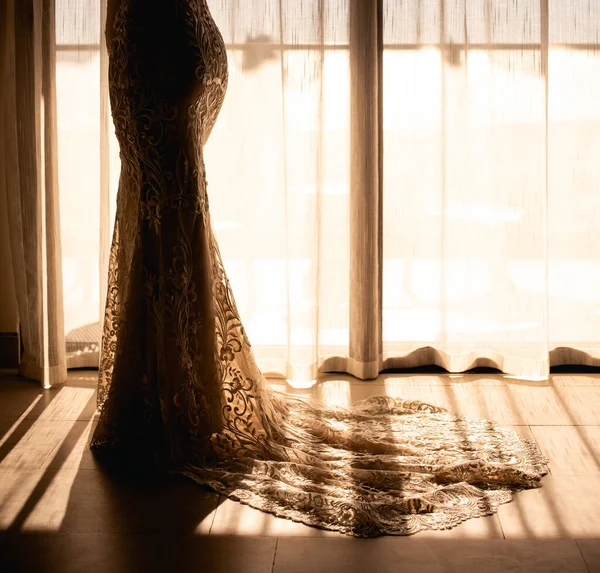 Belo Vestido Noiva Mulher Noiva — Fotografia de Stock