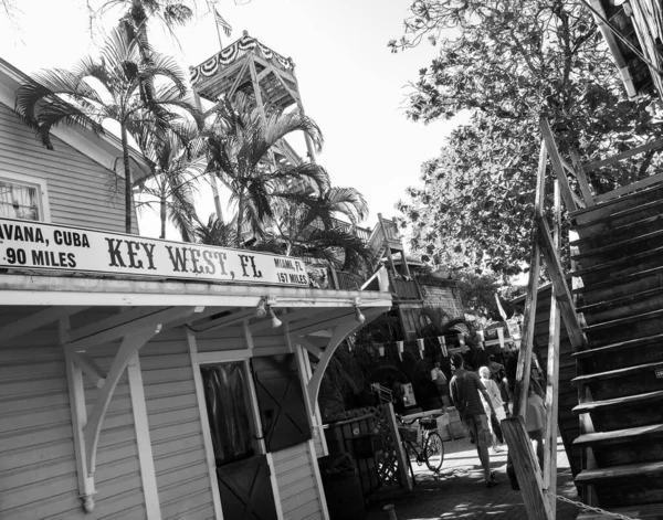 Key West Florida Verenigde Staten Zwart Wit Straatfoto — Stockfoto