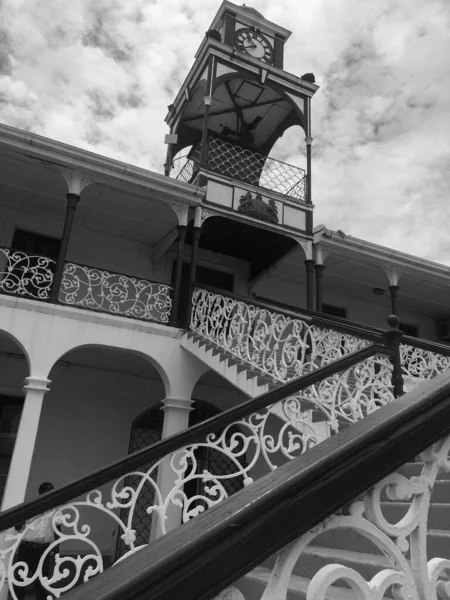 Belize Uliczne Zdjęcie Wieży Zegarowej — Zdjęcie stockowe