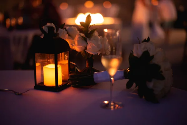 Nacht Foto Mit Kerzen Lichter — Stockfoto
