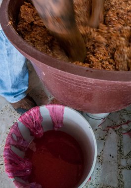 Lagos de Moreno, Jalisco / Mexico - Temmuz 2010 Otantik Meksika sucuk üretimi konsepti, Meksika mutfağında çok yaygındır. 