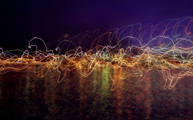 Soyut gece ışıkları, hareket bulanıklığı efekti 