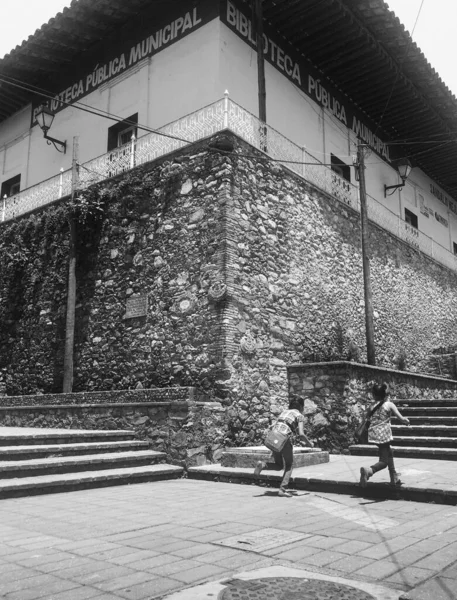 Ciudad Mexicana Huauchinango Vista Calle Puebla México Foto Blanco Negro —  Fotos de Stock