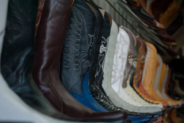 San Mateo Atenco Toluca Mexico Mexican Cowboy Boots Shelf San — Stock Photo, Image