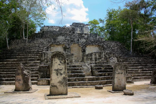 Calakmul Arkeolojik Maya Alanı Yaklaşık Kilometrekare Metrekare Alanı Kapsar Kabaca — Stok fotoğraf