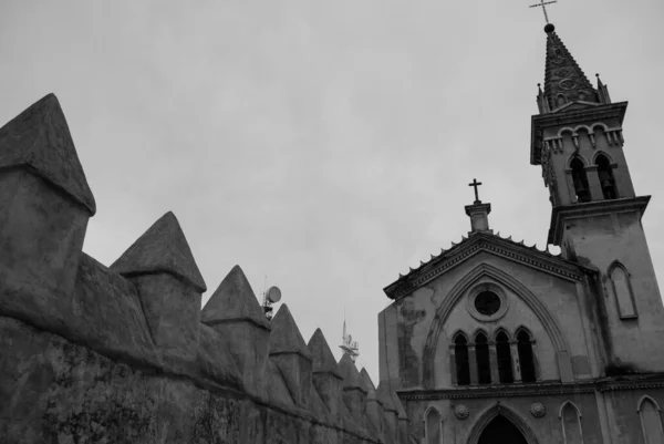 Photo Noir Blanc Temple Cuernavaca Mexique — Photo