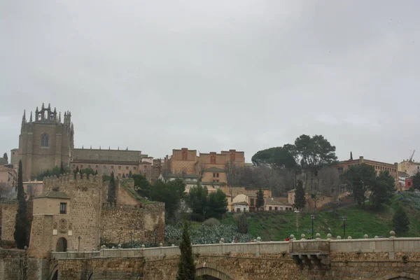 Toledo Spain Bridge Scene — Stock Photo, Image