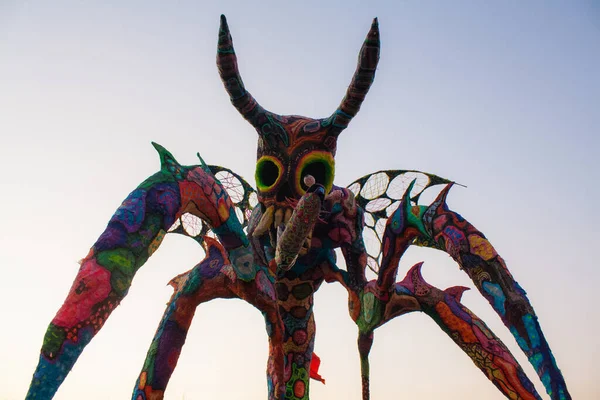 Cdmx Mexico 2017 Alebrijes Sind Farbenfrohe Mexikanische Volkskunst Skulpturen Fantastischer — Stockfoto