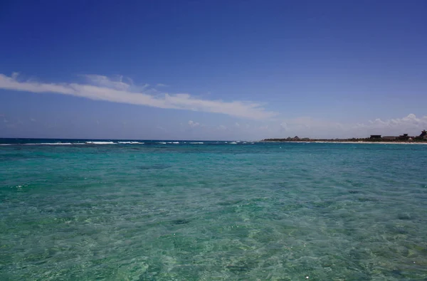 Akumal Μεξικό Όμορφα Γαλαζοπράσινα Νερά Της Καραϊβικής — Φωτογραφία Αρχείου