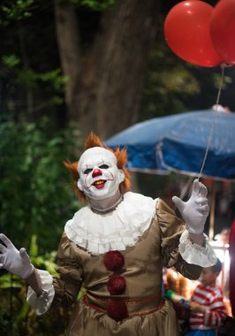 Meksika, Ekim 2017, Cadılar Bayramı Festivali, Maskeli Palyaço, Cadılar Bayramı Festivali veya Karnaval