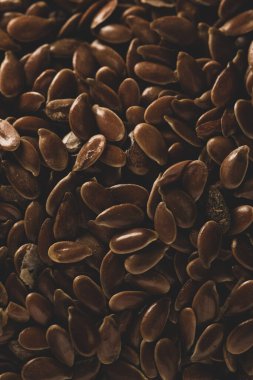 Many Raw Flax linseed  macro close up clipart