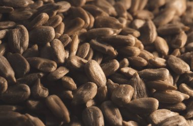 Ayçiçeği çekirdekleri makroyu kapat, seçici odaklanma