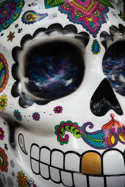 CDMX Meksika / Kasım 02 2017 Ölüler Günü, Meksika 'nın her yerinde kutlanan, ölen arkadaşlarını ve aile fertlerini hatırlayan ve manevi yolculuklarına destek olan bayram. Meksika kültürü 
