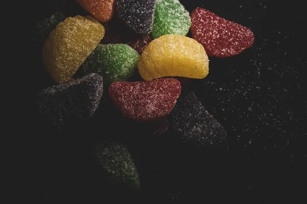 Makro Zblízka Sladké Cukr Želé Gumy Bonbóny Selektivní Zaměření — Stock fotografie