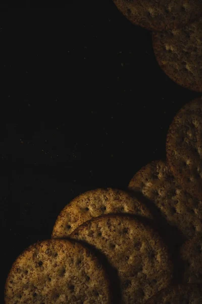 Macro Close Van Zoute Sesamkoekjes Selectieve Focus — Stockfoto