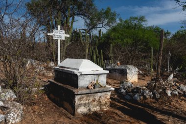 El Triunfo, Baja California Sur, Meksika 2023. Madenciliğin yanı sıra, El Triunfo Meksika Kasabası halk hikâyesi, efsaneleri ve şehir mezarlığını şehrin en çok ziyaret edilen mekanlarından biri haline getiren.