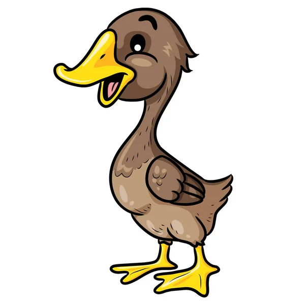 Illustration Cute Cartoon Duck — Stock Vector