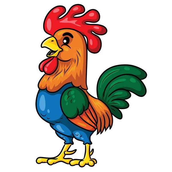 Sevimli çizgi film horozunun tasviri.
