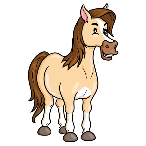 Ilustración Lindo Caballo Dibujos Animados — Vector de stock