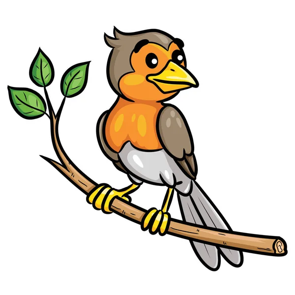 Illustration Bird Cartoon Filialen — Stock vektor