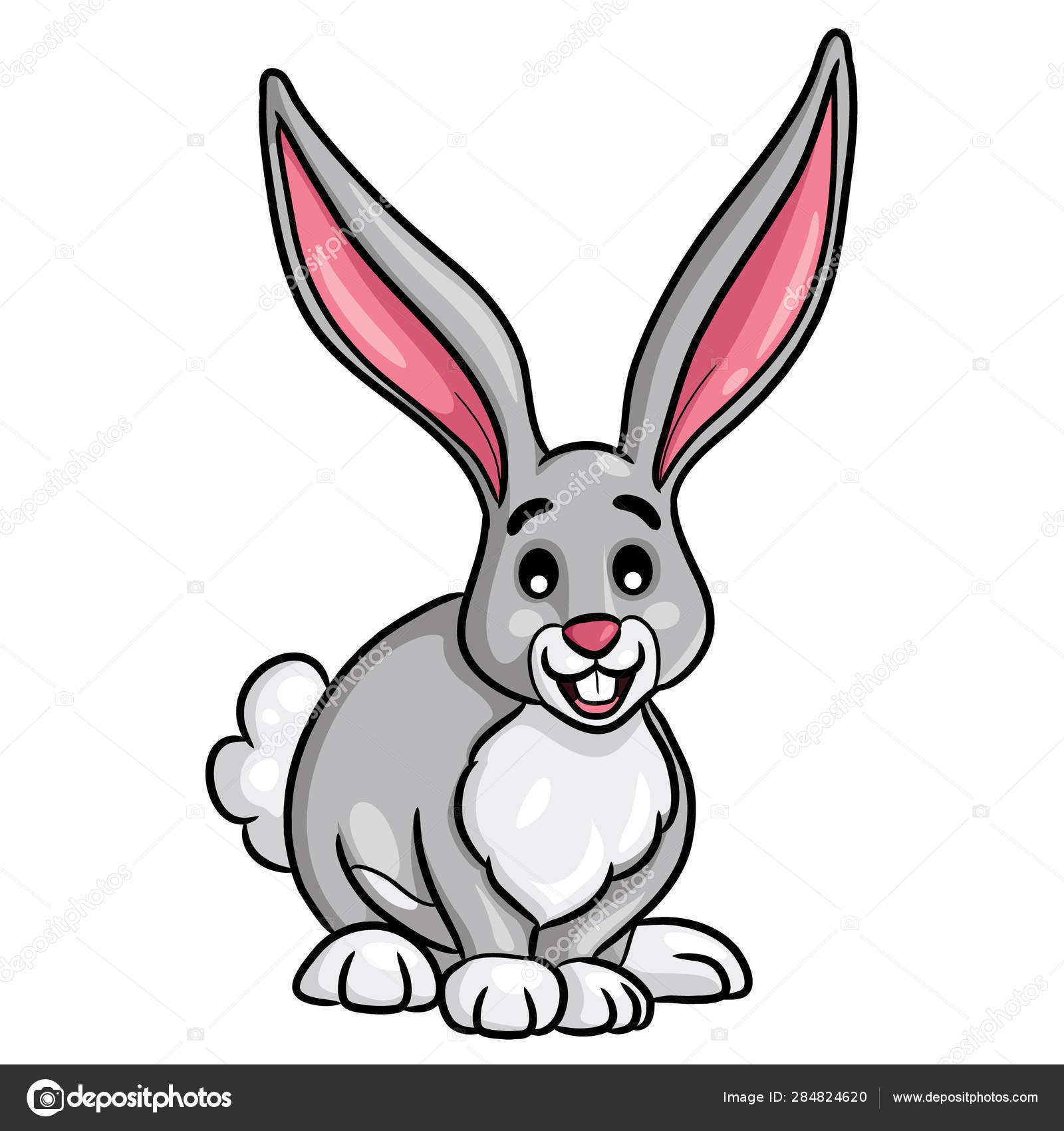 Illustration Cute Cartoon Rabbit Stock Vector by ©rubynurbaidi