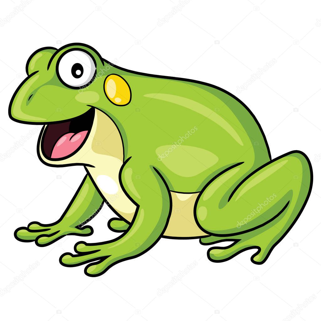 Illustration of cute cartoon frog.